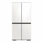 Samsung - BESPOKE 29 cu. ft. 4-Door Flex Smart Refrigerator with Customizable Panel - White Glass