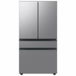 Samsung Bespoke 28.9-cu ft 4-Door Smart French Door Refrigerator with Dual Ice Maker (Stainless Steel-All Panels)
